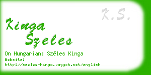 kinga szeles business card